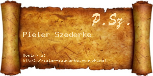 Pieler Szederke névjegykártya